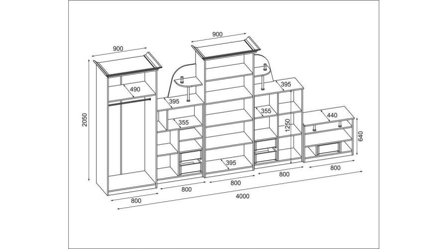 SekcijaTEXAS + Garderobe ar lielu stikla vitrīnu, bāru, veļas skapi un ietilpīgu garderobi 320 × 207 cm Sonoma Jasna — изображение 5