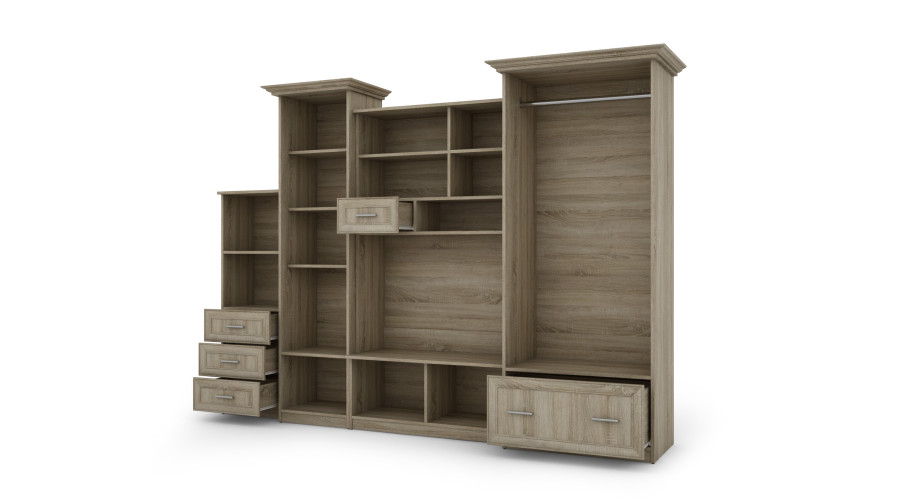 Sekcija MILO ar ietilpīgu garderobi un bāru 280 × 207 cm Sonoma Jasna — изображение 3