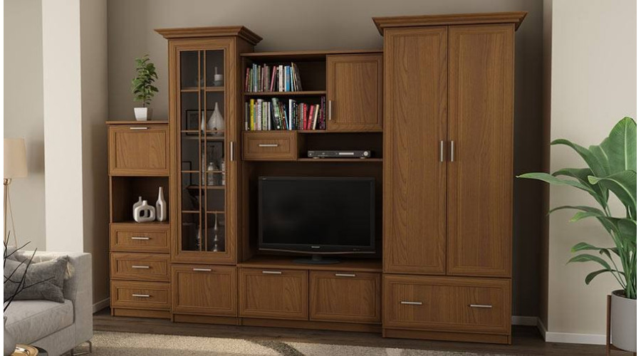 Sekcija MILO ar ietilpīgu garderobi un bāru 280×207 cm Wiśnia Porto — изображение 2