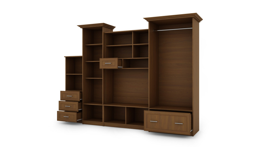Sekcija MILO ar ietilpīgu garderobi un bāru 280×207 cm Wiśnia Porto — изображение 3