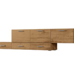 Brīvi stāvoša vai pie sienas stiprināma modulāra kumode 180–240 cm, Dab Lancelot -MULTI SMART