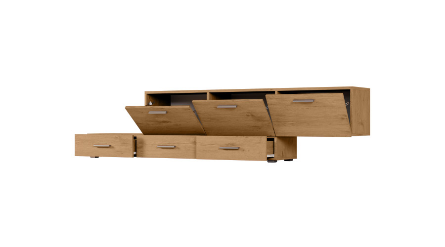 Brīvi stāvoša vai pie sienas stiprināma modulāra kumode 180–240 cm, Dab Lancelot -MULTI SMART — 4 attēls