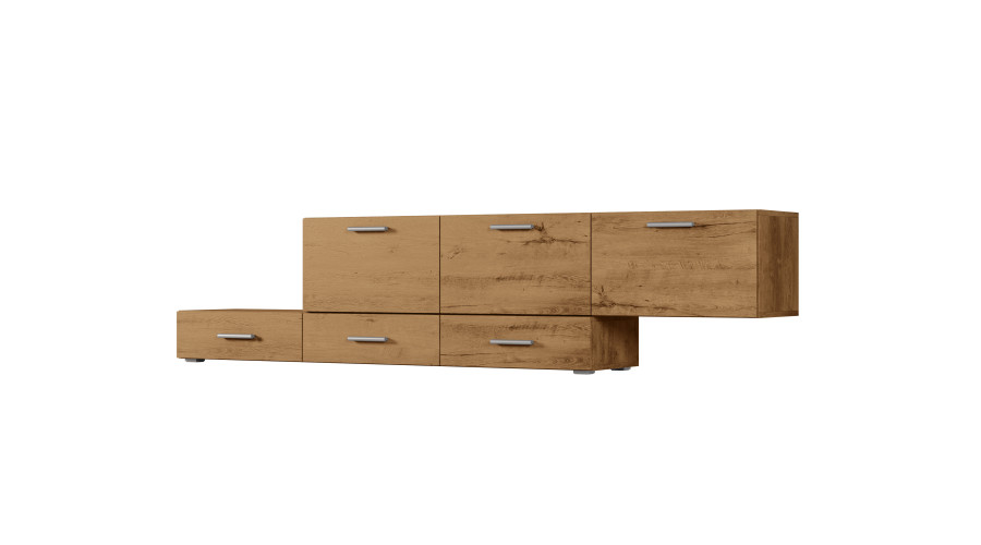 Brīvi stāvoša vai pie sienas stiprināma modulāra kumode 180–240 cm, Dab Lancelot -MULTI SMART