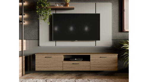 TV skapītis istabai ar 180 cm televizoru, piekarināms vai brīvi stāvošs
