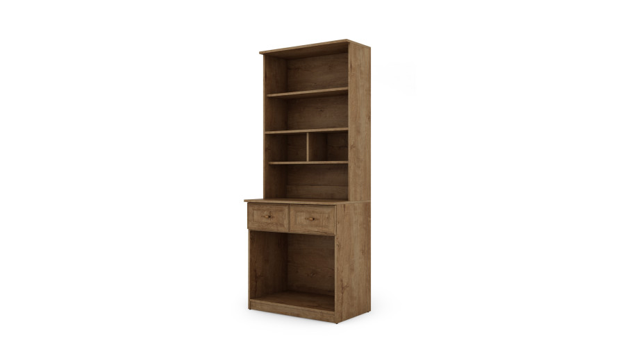 Daudzfunkcionāla kumode 80 cm, atvilktnes, skapīši, plaukti, balta, ozols, priede, Sonoma — 4 attēls