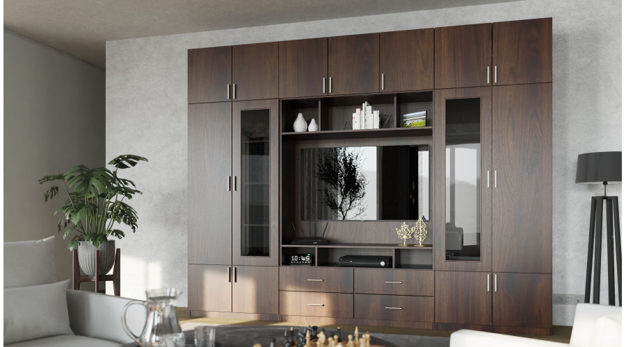 Sekcija VERO ar stikla vitrīnām 303 × 240 cm, Orzech Okapi — изображение 2