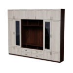 Sekcija VERO ar stikla vitrīnām 303 × 240 cm Sonoma Ciemna / Sonoma Jasna