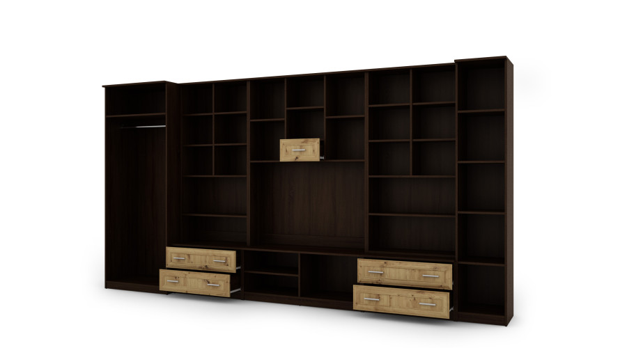 Sekcija CYKLON ar bāru un skapi, TV 400 × 210 cm, Sonoma Ciemna / Dąb Artisan — изображение 4