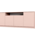Moderna kumode ar TipOn sistēmu, 200 × 44 cm, rozā – Luna