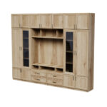 Sekcija VERO ar stikla vitrīnām 303 × 240 cm, Grand Natural koks