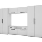 Sekcija ZEUS ar ietilpīgiem skapjiem, televizoru, pagarinājumiem un skapjiem 330 × 189 cm, Arctic White