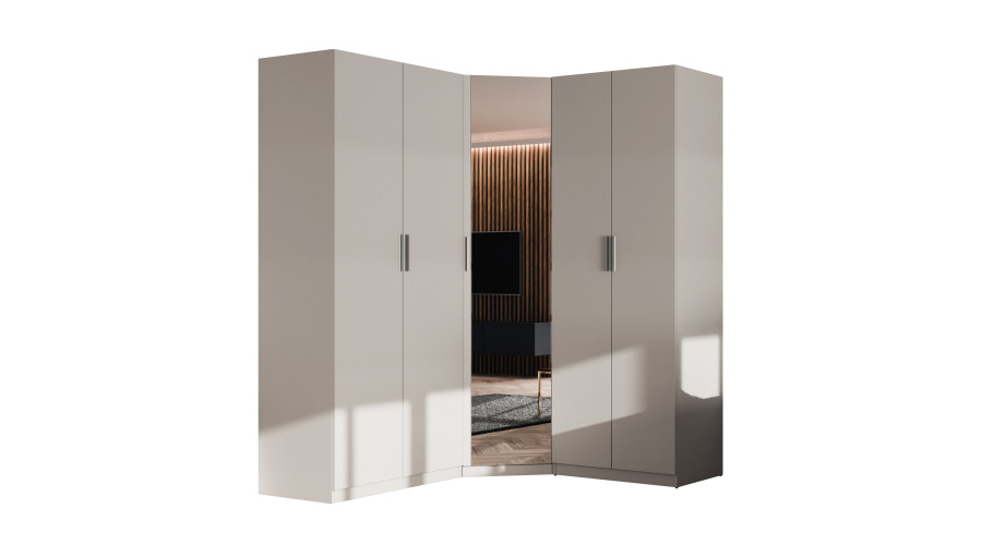 Modulārs stūra skapis 270 cm, kašmira bēšs - MAX Premium komplekts