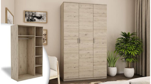 Skapis 120 – piekaramie stieņi, plaukti