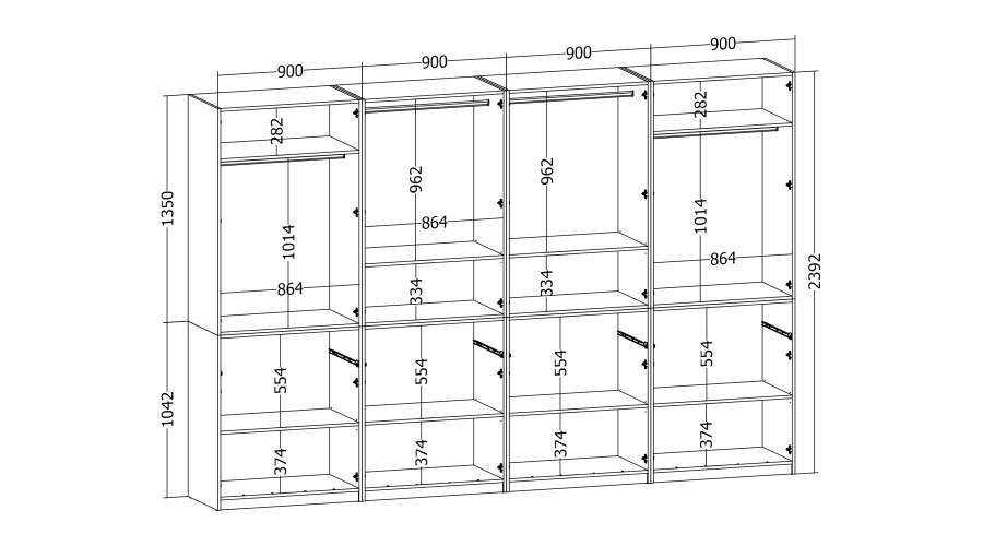 Liels, moderns skapis 360/240 cm — изображение 4