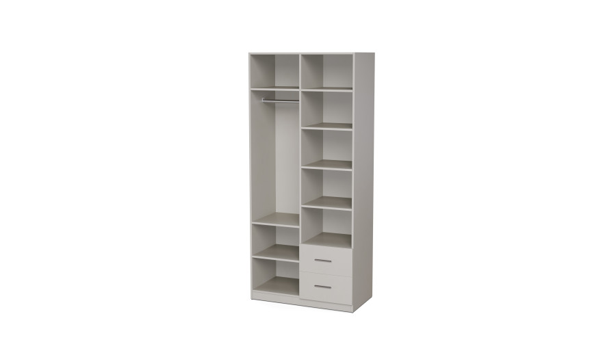 Modulārais skapis 100x225 cm ar drēbju pakaramo, atvilktnēm un plauktiem – MAX Premium "B" — 2 attēls