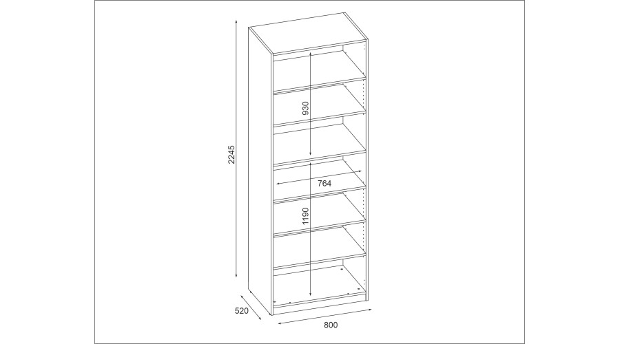 Modulārais skapis 80x225 cm ar drēbju plauktiem – MAX Premium "P" — изображение 3