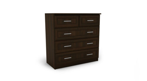 Augsta kumode ar 5 atvilktnēm, 90 cm, Sonoma Ciemna – MARSYLIA