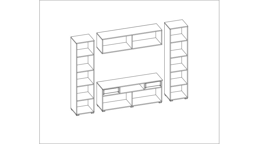 Sekcija PLUTON ar TV statīvu 240 × 190 cm Sonoma Ciemna / Sonoma Jasna — изображение 6