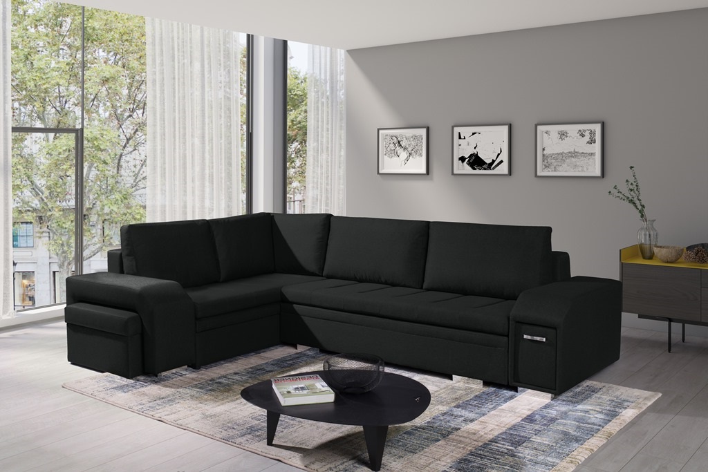 Ail New Corner izvelkamais stūra dīvāns ar bāru un pufu — 5 attēls