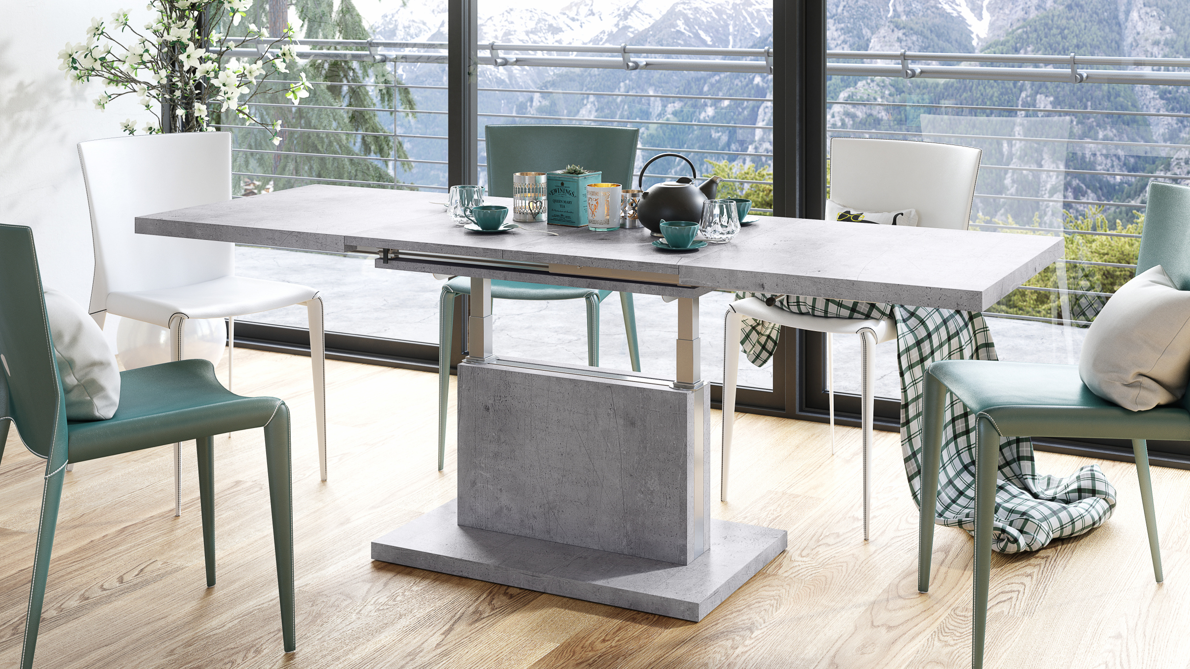 Galds transformeris ASTON 120/80 Beton Millenium — изображение 10