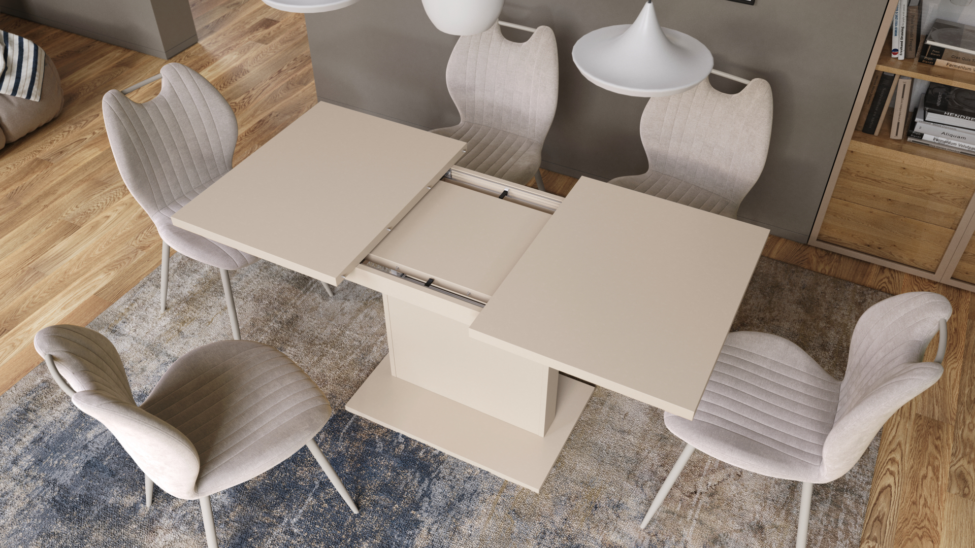 Galds transformeris ASTON MINI 110/70 Beżowy (Szampański) — 10 attēls