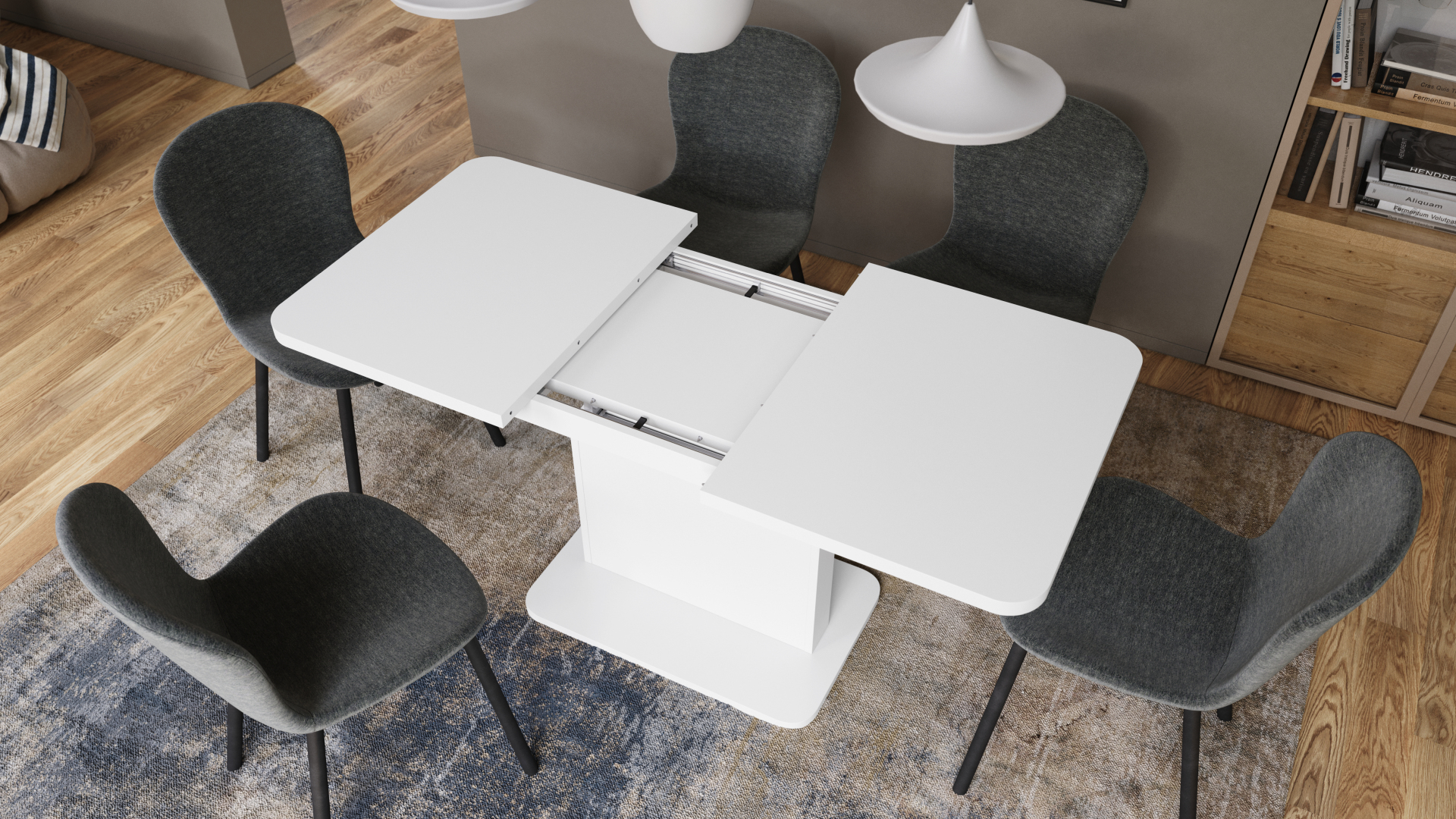 Galds transformeris ASTON MINI Z 110/70 Bialy Mat — изображение 6