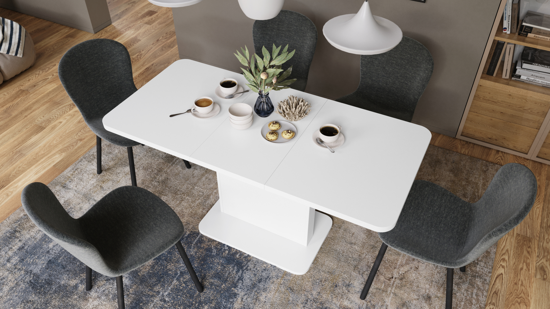 Galds transformeris ASTON MINI Z 110/70 Bialy Mat — изображение 8