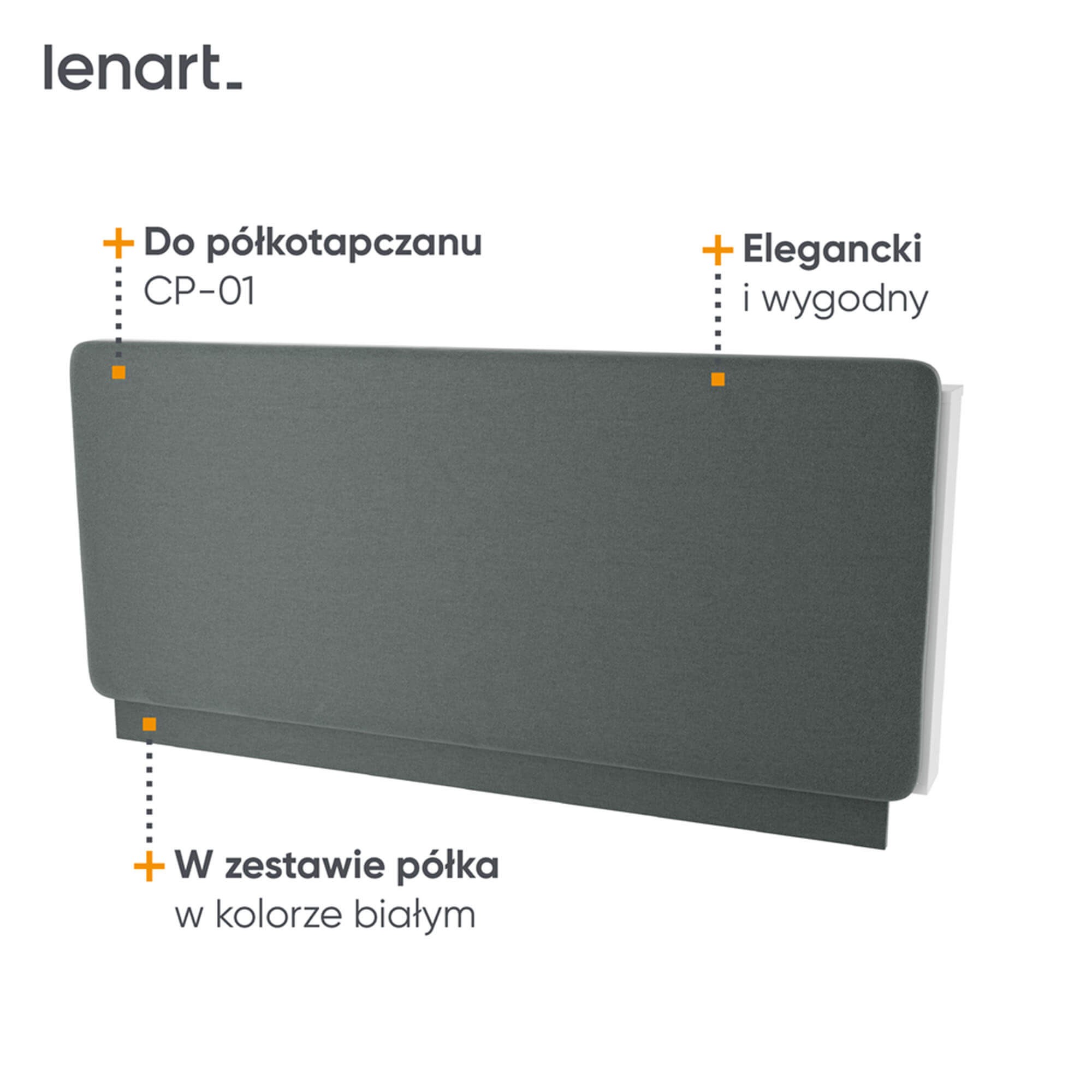 Lenart CONCEPT PRO CP-12-polsterēts galvas balsts 140 CP-01-grafit ART 82630 — 7 attēls