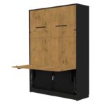 Vertikāla sienas gulta ar galdu GENIUS GS-P-V-B-140 - Czarny/Dab Lancelot - New Elegance