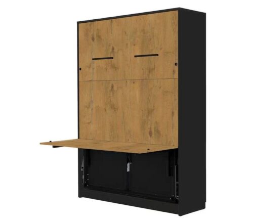 Vertikāla sienas gulta ar galdu GENIUS GS-P-V-B-120 – Czarny/Dab Lancelot – New Elegance
