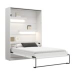 Vertikāla sienas gulta GENIUS GS-PV-160 Bialy Polysk New Elegance