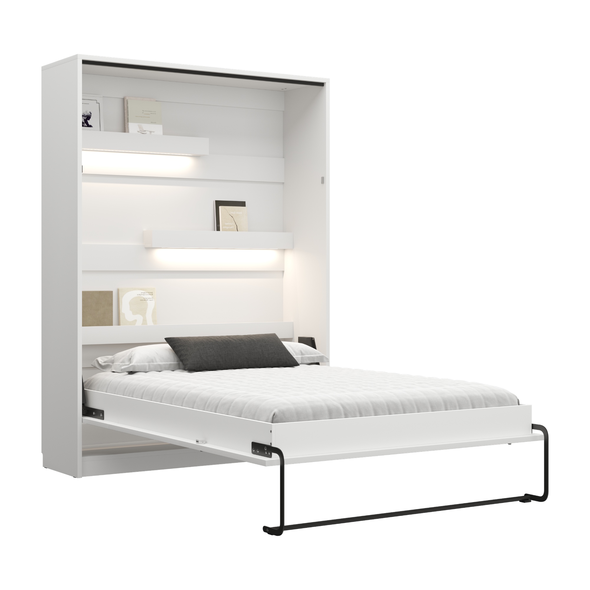 Vertikāla sienas gulta GENIUS GS-PV-160 Bialy Polysk New Elegance