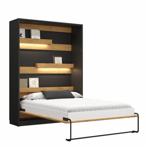 Vertikāla sienas gulta GENIUS GS-PV-120 Czarny/Dab Lancelot New Elegance