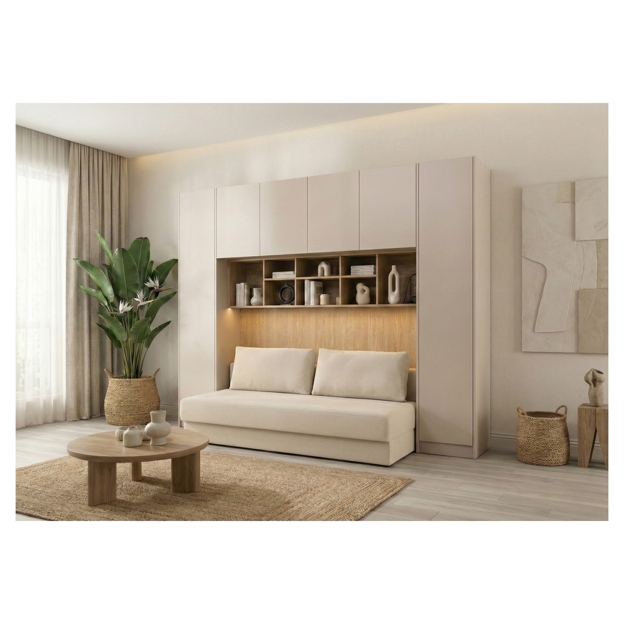 Stūra skapis SLEEP VARIA 97,4 x 97,4 cm Ar plauktu un pakaramajiem - Eļļots Ozols / Grafīts — 11 attēls