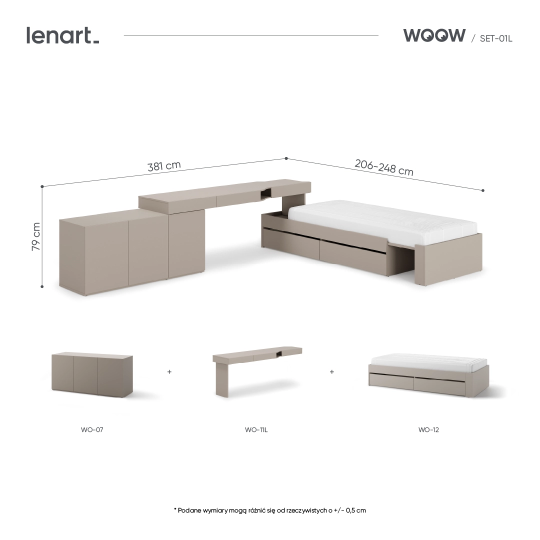 Mēbeļu komplekts WOOW SET-WOS1L Lenart — 7 attēls