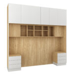 Gulta Sleep Varia Base 160 x 200 cm ar naktsgaldiņiem-eļļots Ozols / Balts matēts