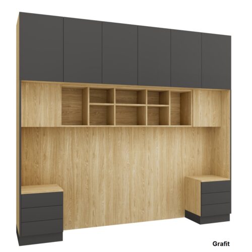 Gulta Sleep Varia Base 160 x 200 cm ar naktsgaldiņiem-eļļots ozols / grafīts