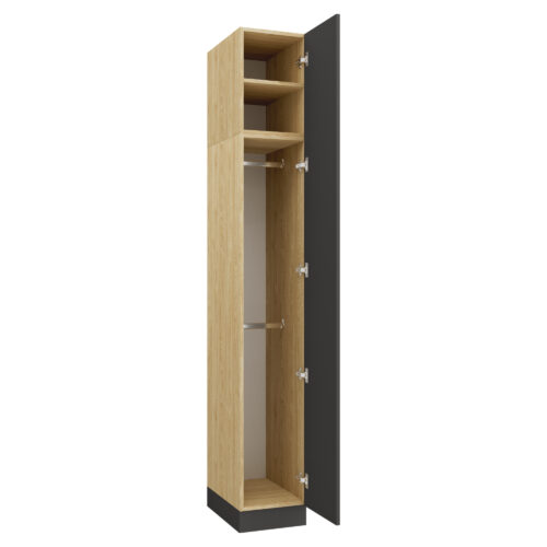 Viendurvju skapis SLEEP VARIA 35 cm plats ar pakaramiem – Eļļots Ozols / Grafīts