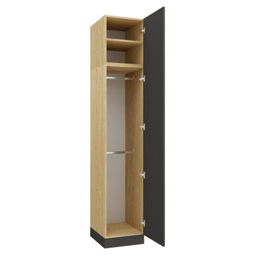 Skapis SLEEP VARIA 1D ar pakaramo un plauktu 45 cm – Eļļots Ozols / Grafīts