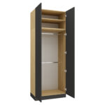 Divdurvju skapis Sleep Varia 90 cm Eļļots Ozols / Grafīts