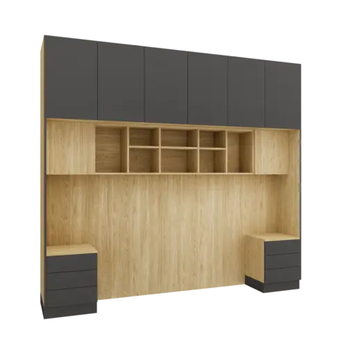 Gulta Sleep Varia Base 140 x 200 cm ar naktsgaldiņiem-eļļots ozols / grafīts
