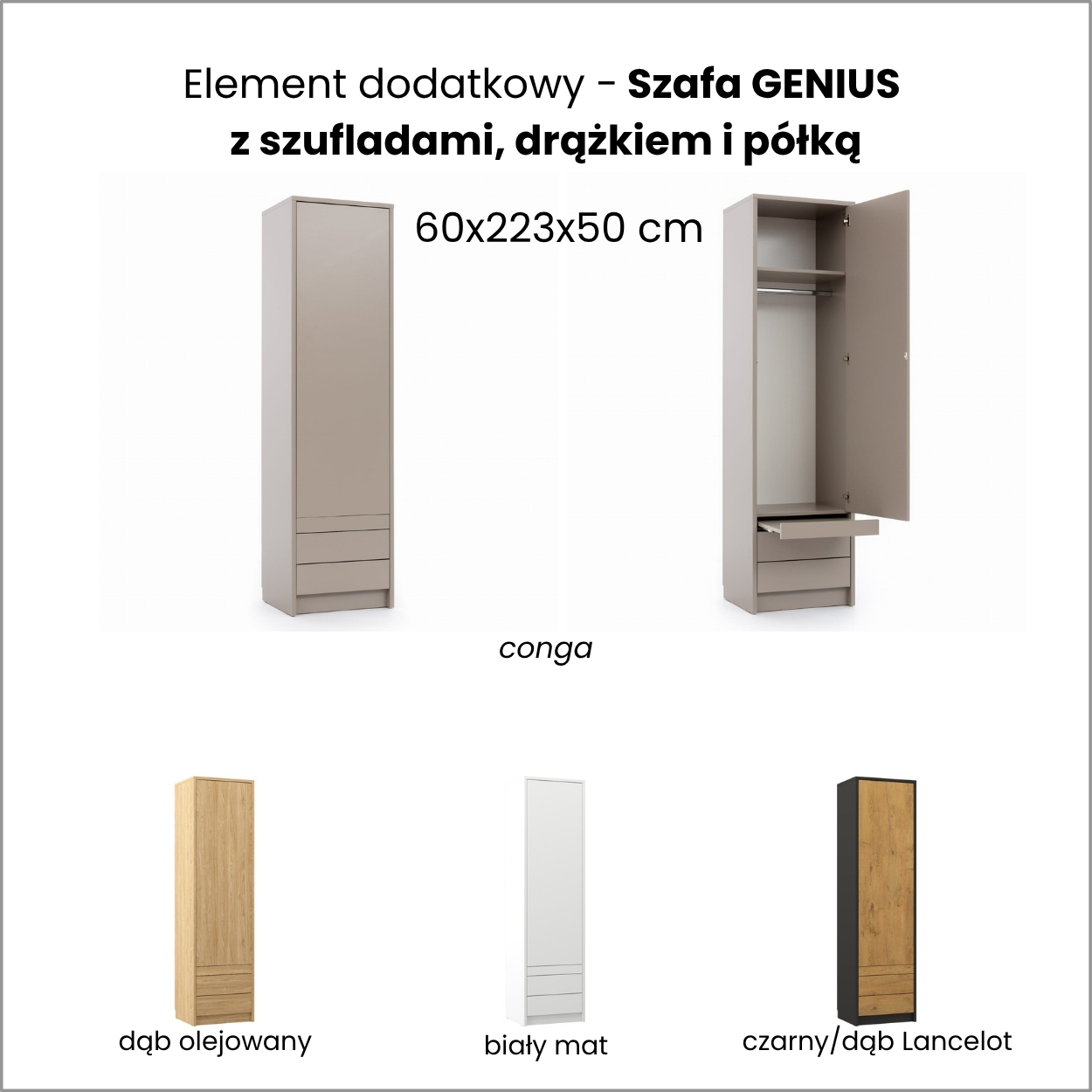 Vertikāla sienas gulta GENIUS GS-PV-140 Congo New Elegance — 18 attēls