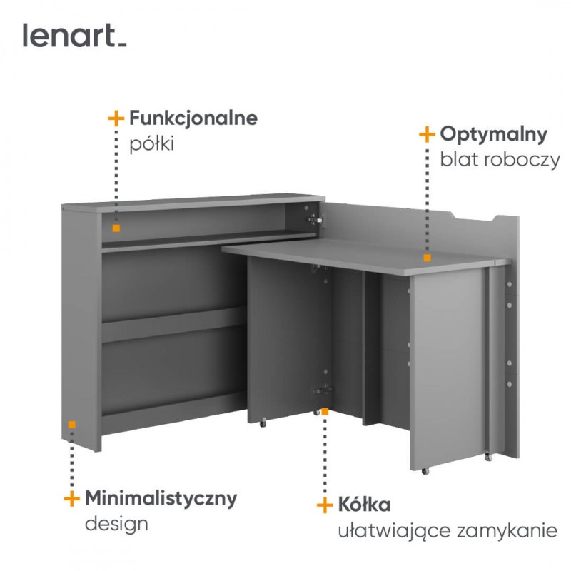 Lenart WORK CONCEPT Rakstāmgalds 115 CW-01P szary — 17 attēls