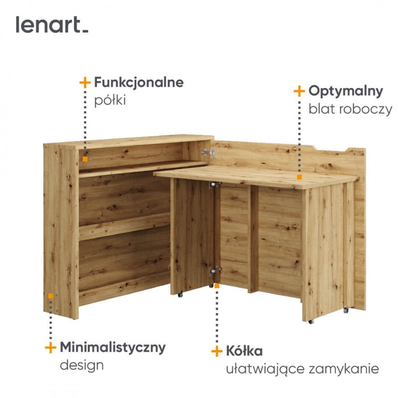 Lenart WORK CONCEPT Rakstāmgalds 115 CW-01P dab artisan — 14 attēls