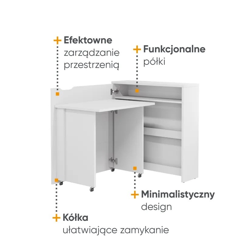 Lenart WORK CONCEPT SLIM Rakstāmgalds 90 CW-02L bialy polysk — 11 attēls