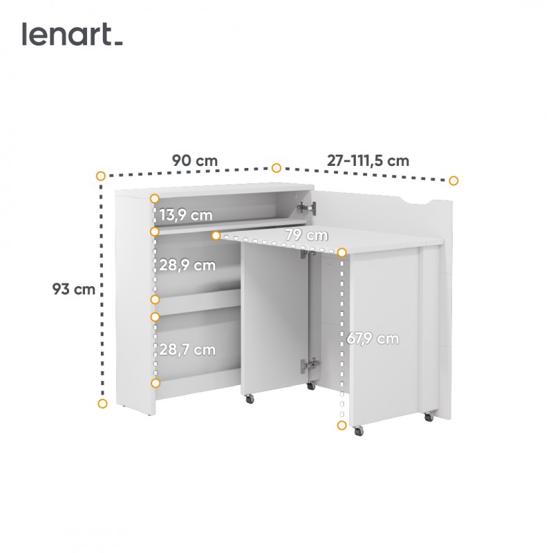 Lenart WORK CONCEPT SLIM Rakstāmgalds 90 CW-02P bialy polysk — изображение 14