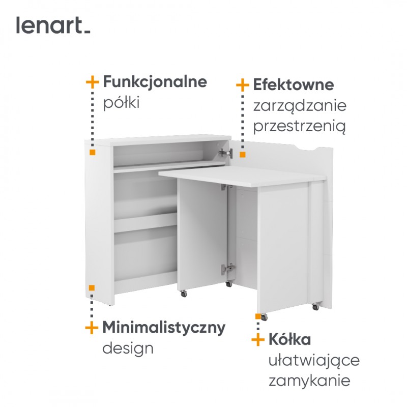 Lenart WORK CONCEPT SLIM Rakstāmgalds 90 CW-02P bialy polysk — изображение 15