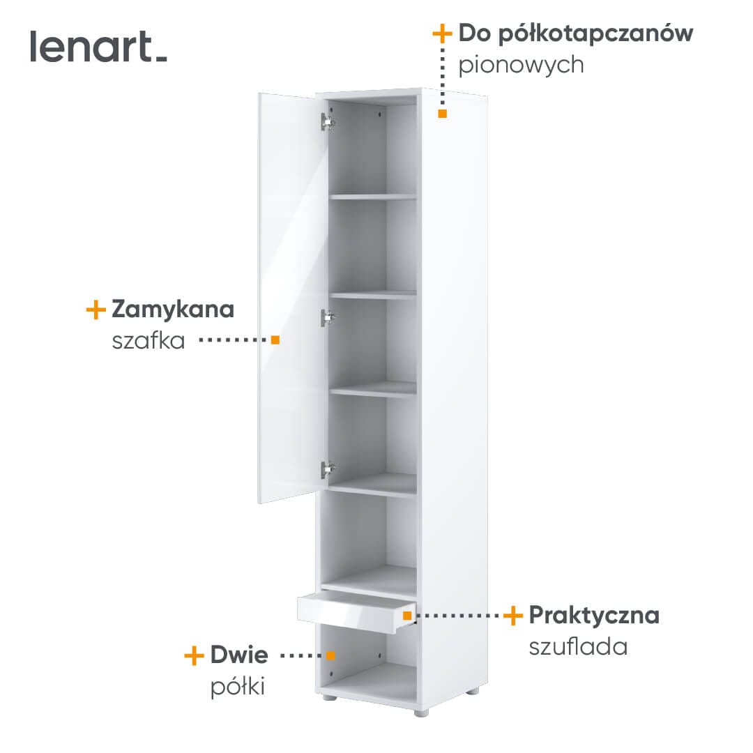 Lenart CONCEPT PRO CP-07 Skapis 1D bialy polysk — 4 attēls