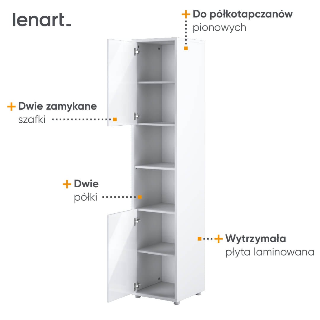 Lenart CONCEPT PRO CP-08 Skapis 2D bialy polysk — 3 attēls