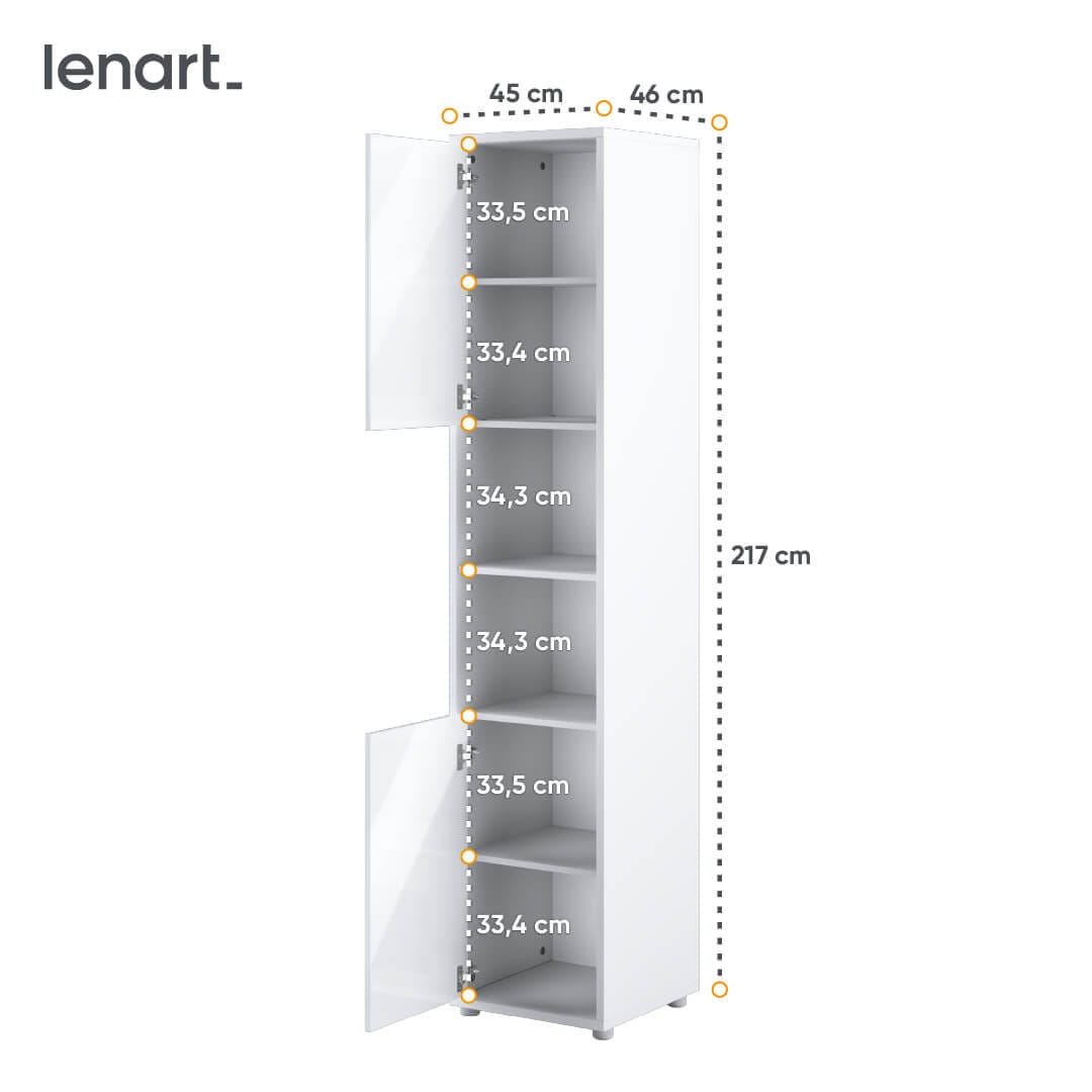 Lenart CONCEPT PRO CP-08 Skapis 2D bialy polysk — 4 attēls